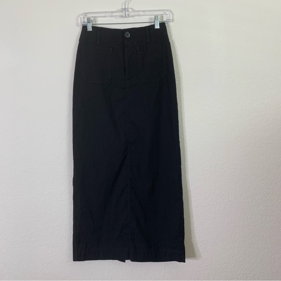 Maeve Womens the Colette Black Midi Pencil Skirt linen blend XS - Picture 3 of 11